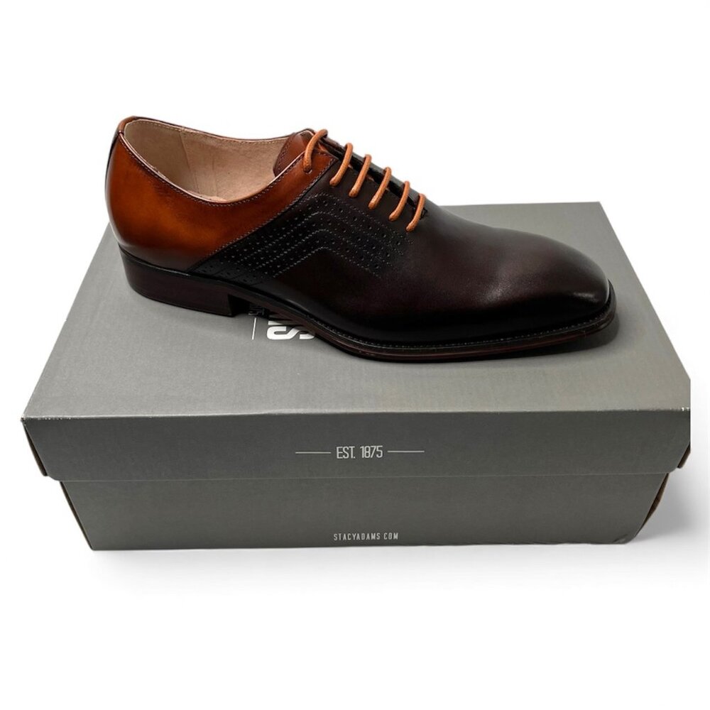Stacy Adams Mens Shoes Halloway Plain Toe Oxford Brown Leather 7 M